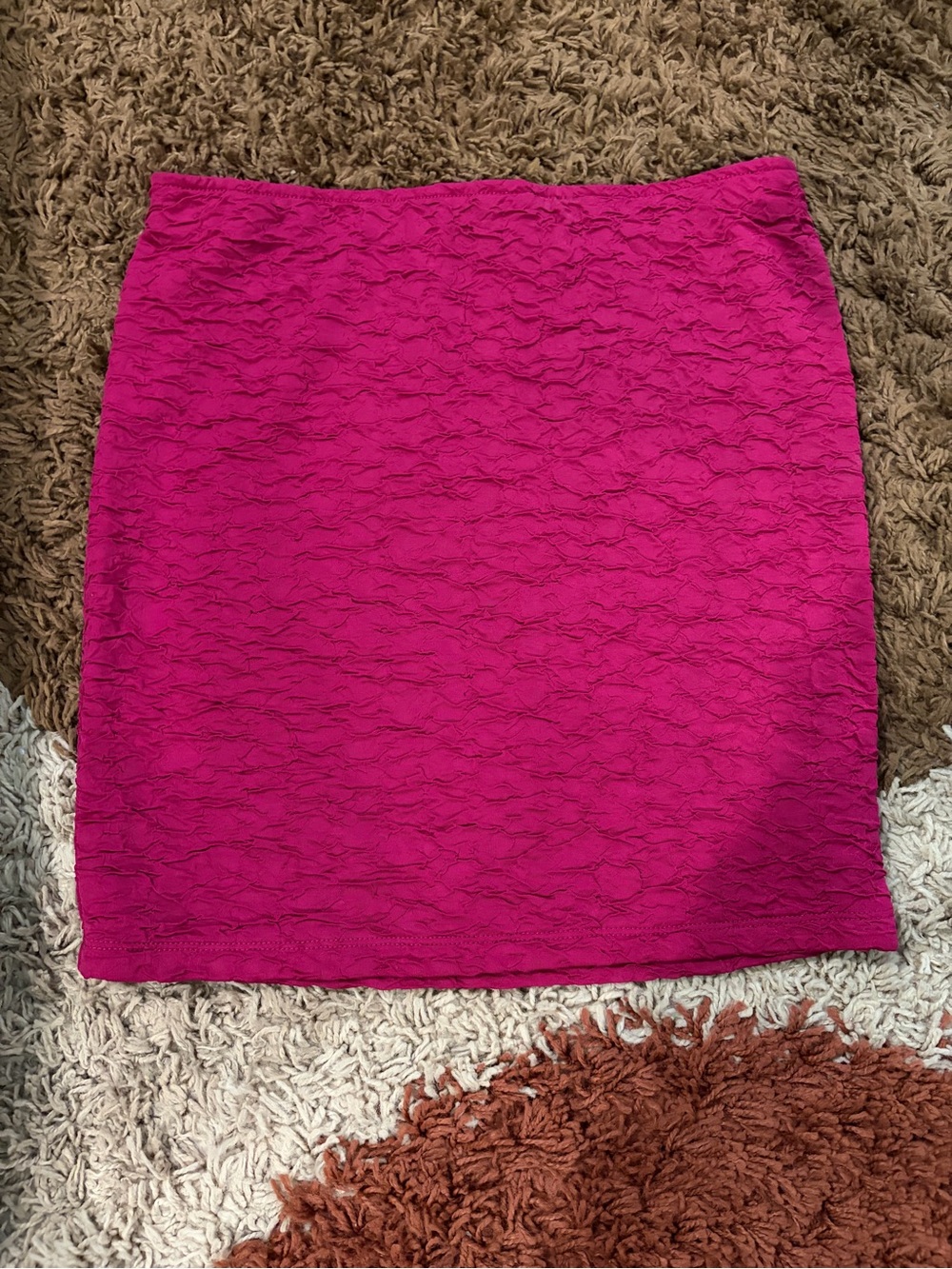 Forever 21 Hot Pink Lace-Textured Pencil Skirt
